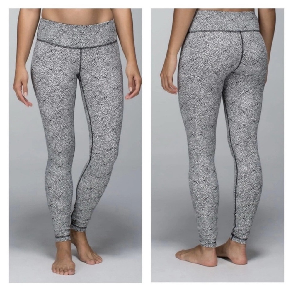 Lululemon Wunder Under Plush Petal Deep Coal Ghost Legging Pants Women's Size 4